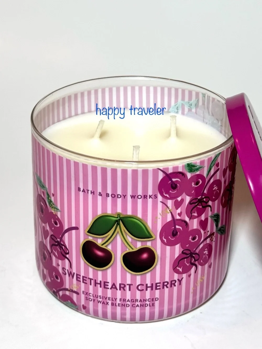SWEETHEART CHERRY 3 Wick Candle - Picture 2 of 3